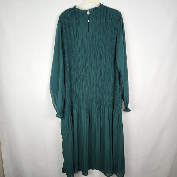 NWOT Ellos Pleated Long Sleeved Dress 22 - Picture 3 of 5